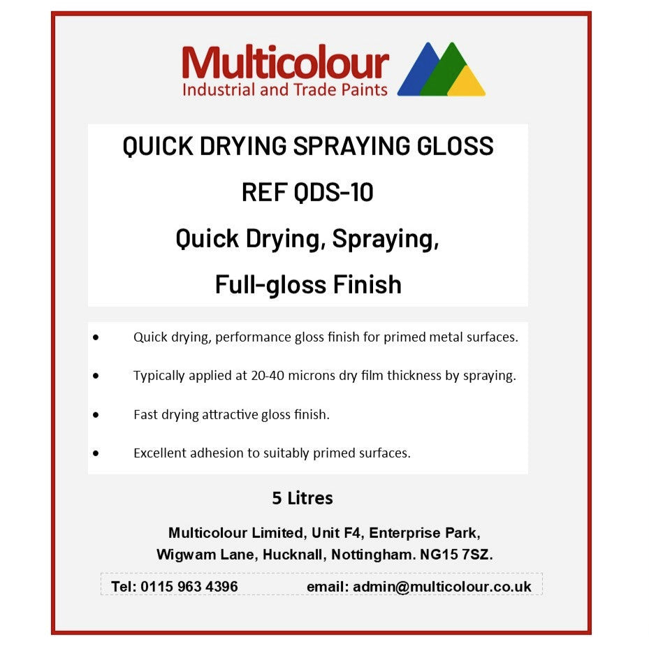Multicolour industrial paint label for quick drying spraying gloss