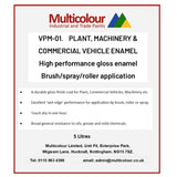 Multicolour paint label for plant, machinery, and commercial vehicle enamel 