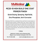 Label for MC20-10 HB Primer-Finish